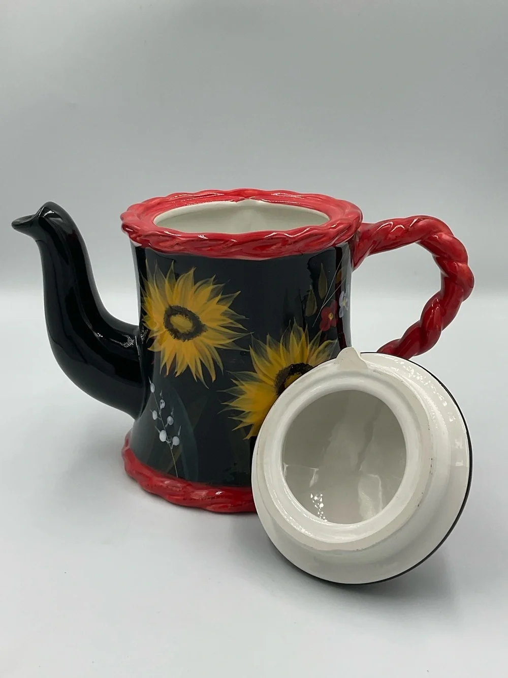 Vintage Bella Casa by Ganz Handpainted Sunflower Teapot